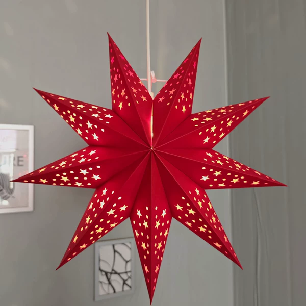 Nine-pointed star 45CM red complete set of star wires