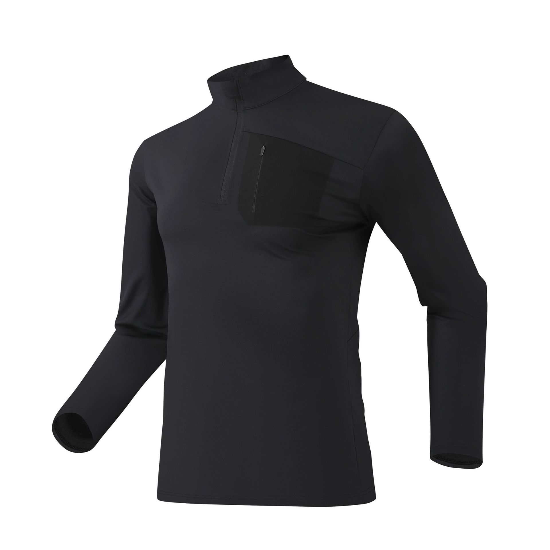 Dijia otoño y invierno nuevo hombre ocio de manga larga media cremallera de cuello superior de nylon ropa deportiva de entrenamiento para correr ropa seca rápida