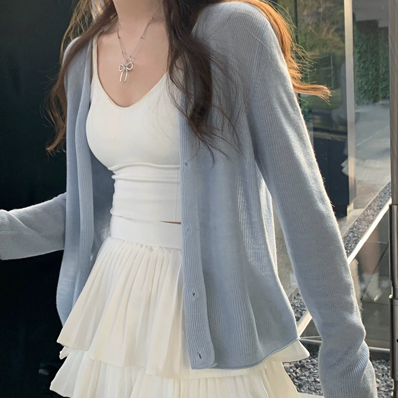 Cardigan, summer jacket, silk thin cloak, sun protection, lifting effect