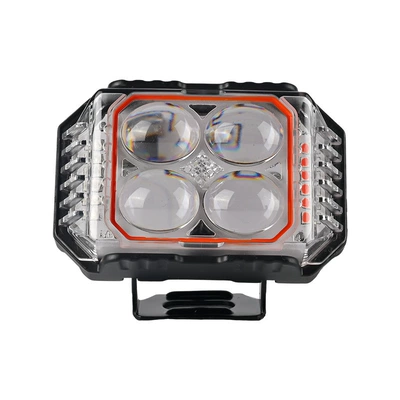 Led Motorcycle Three-Sided Four-Leaf Clover High and Low Beam Headlight External Electric Vehicle Modified Motorcycle Light Spotlight (Motorcycle headlights, headlights) - yellowwhiteredblue-three-sided-four-leaf-clover-bracket-screw-package