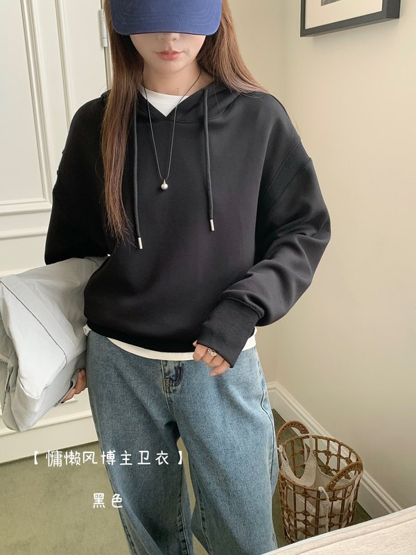 春秋季短款套头连帽卫衣女2025新款爆款时尚洋气独特漂亮上衣跨境|undefined