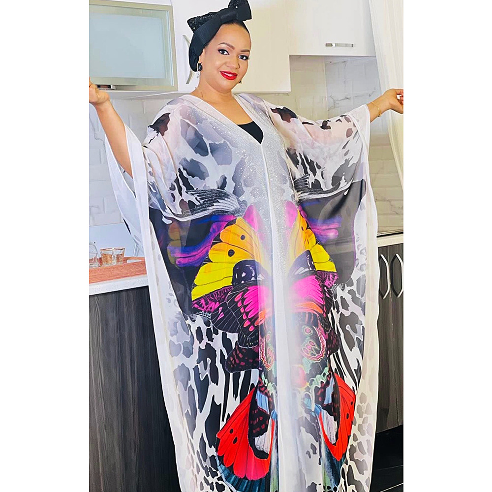 아프리카 여성의 플러스 사이즈 프린트 홀리데이 비치 원피스 느슨한 태양 보호 가운 AliExpress 쉬폰 원피스 투피스 세트