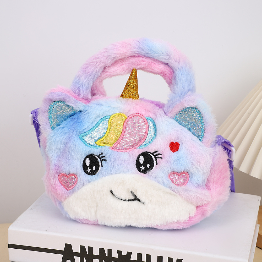 Nuevo unicornio de peluche, bolso de hombro de ojos grandes, bolso de hombro de niñas, pequeña princesa, bolso lindo, regalo para niños
