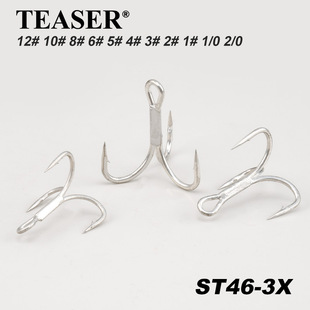 Okin 3 times strengthen three hooks ST46-3X fresh water anchor hook luya hook black nickel stannous barbed sea fishing hook