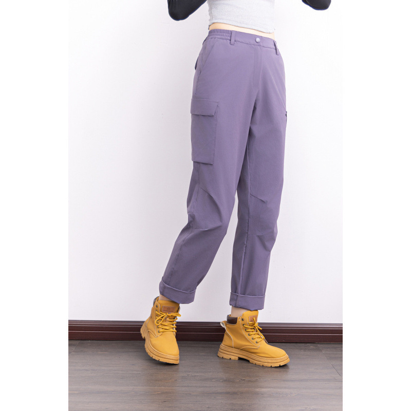 Pantalones Cargo de Senderismo de Nailon Elásticos e Impermeables para Montañismo image 8