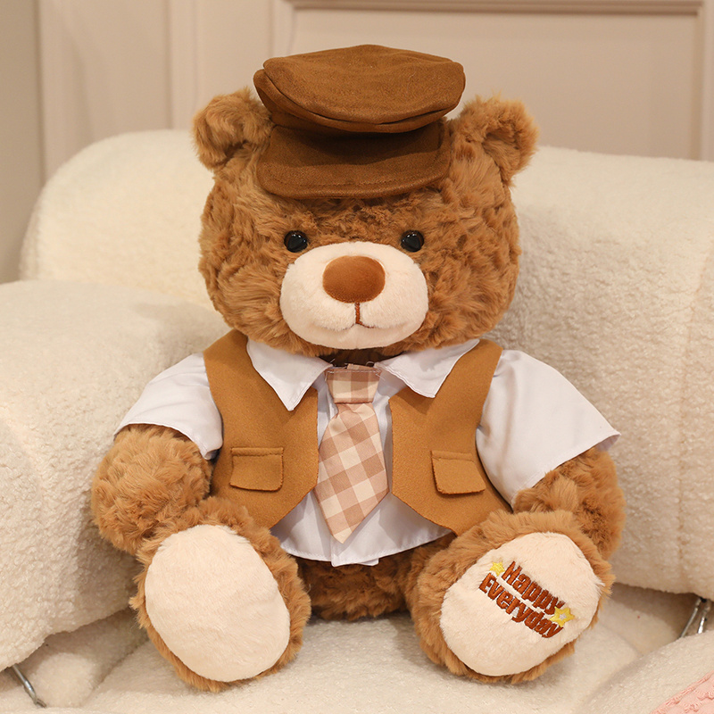 Pareja encantadora muñeca oso muñeca de peluche muñeca prensada de cama regalo novio para niños para dormir juguetes de peluche tranquilizadores