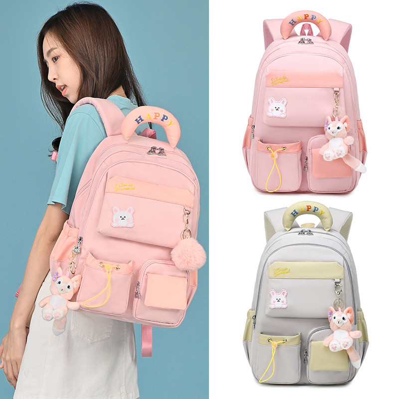 大学生校园中学生书包双肩包女韩版潮流时尚2022高中背包初中