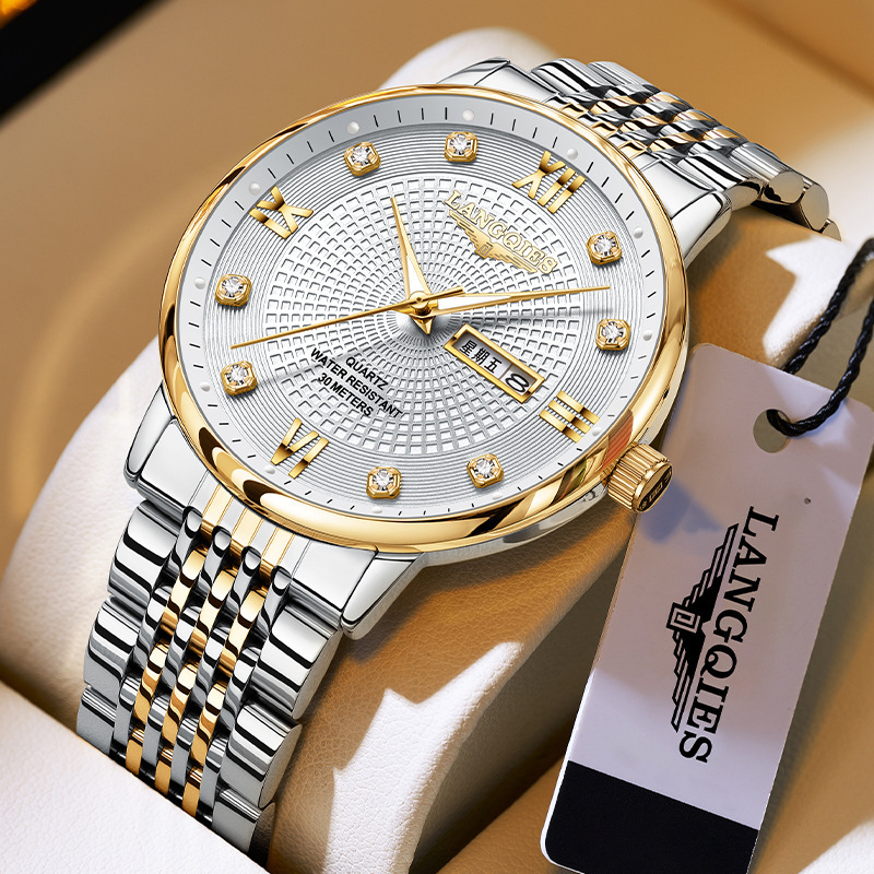 Langqies New Men's Quartz Watch Cross-Border Live Broadcast Hot Sale Dropshipping