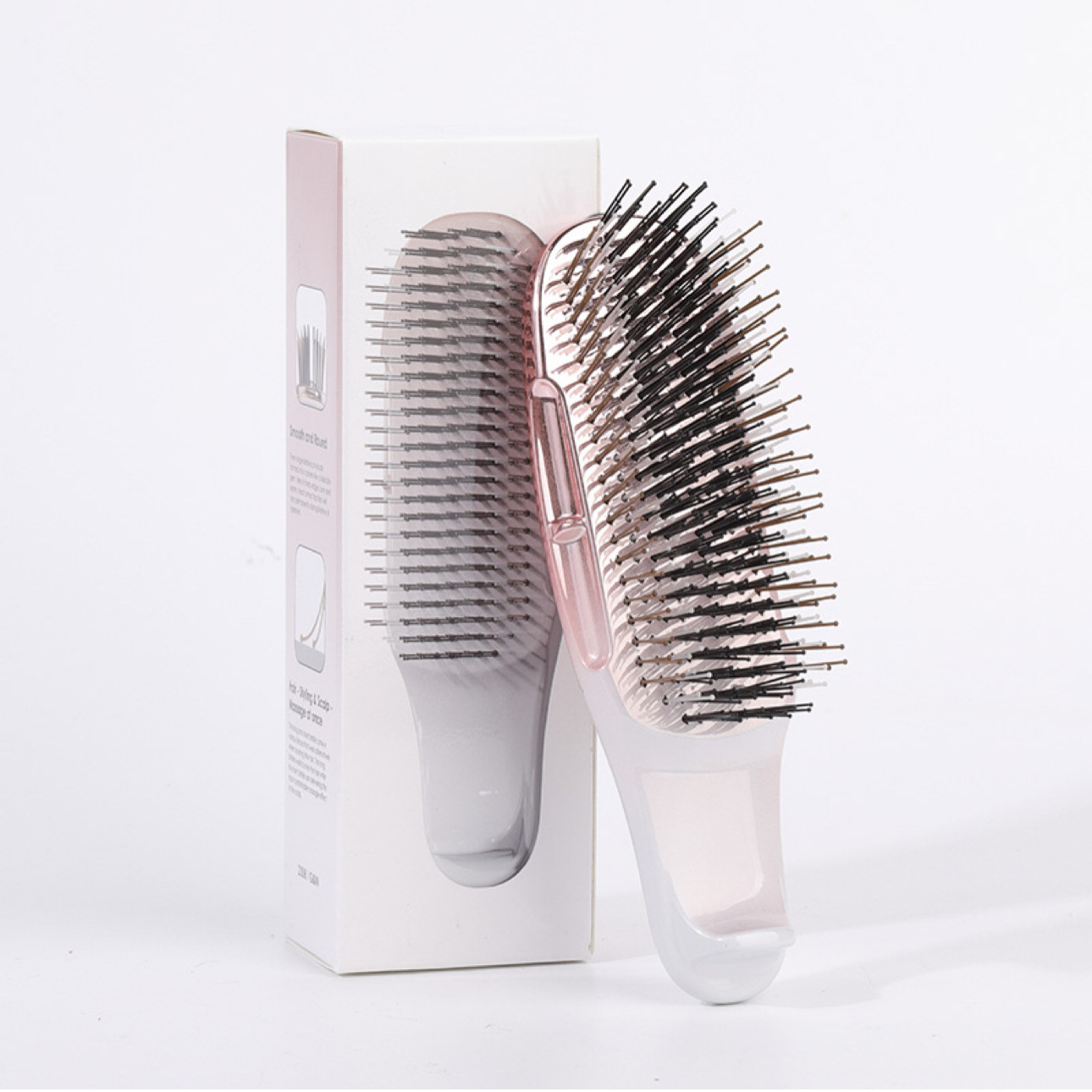 Mango de galvanoplastia transfronterizo peine el cabello, peine de masaje de meridianos, peine de peluquería de forma esponjosa, seco y húmedo, portátil y ligero de lujo