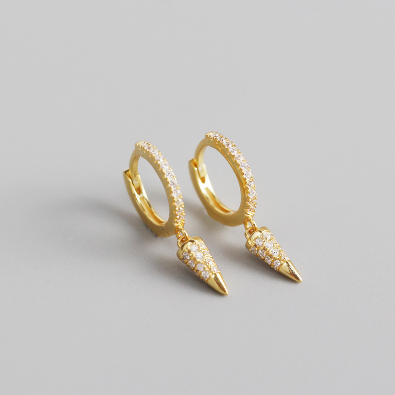 2021 new geometric conical diamond ear buckle personalized fashion temperament earringspicture7