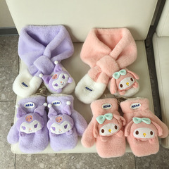 秋冬の新商品韓国の小さい標識のかわいい漫画の刺繍の子供のマフラーは厚い保温のぬいぐるみの手袋の赤ちゃんが首を囲みます。