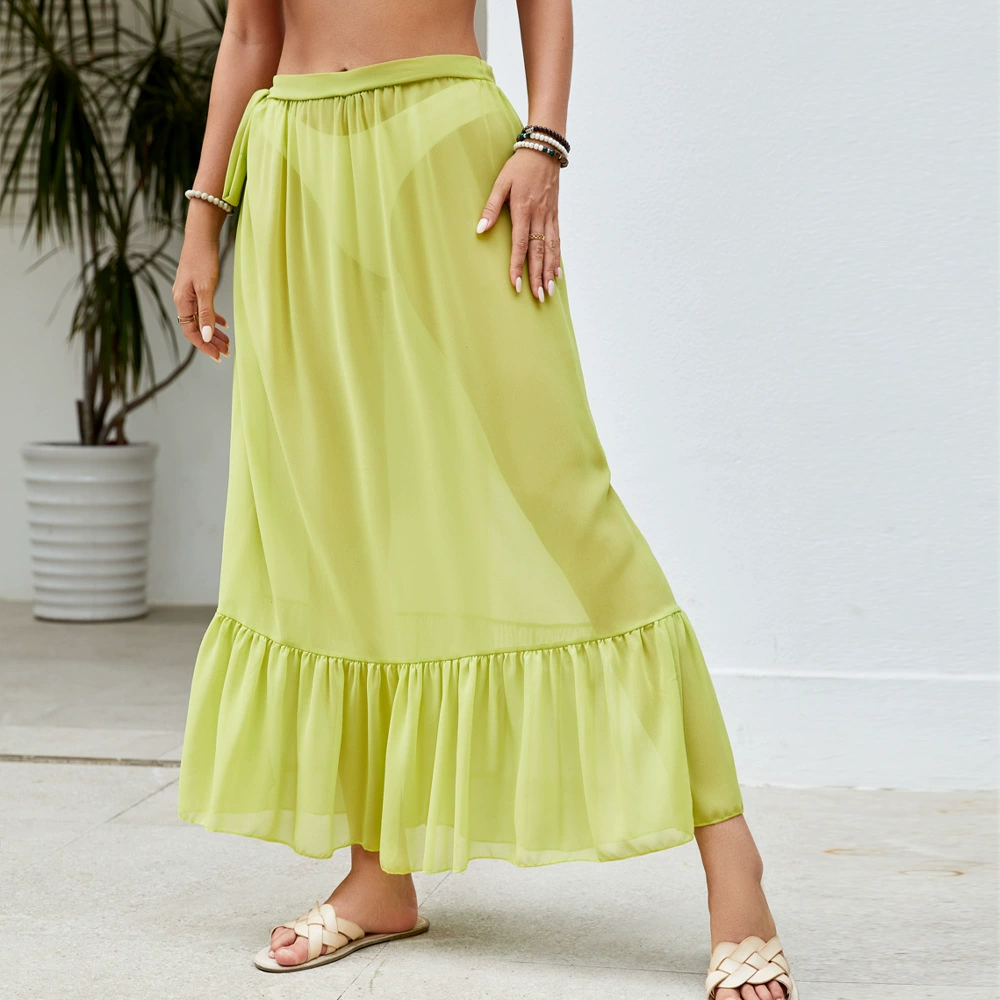 Solid cardigan, beach dress, swimwear, long belt, sun protection