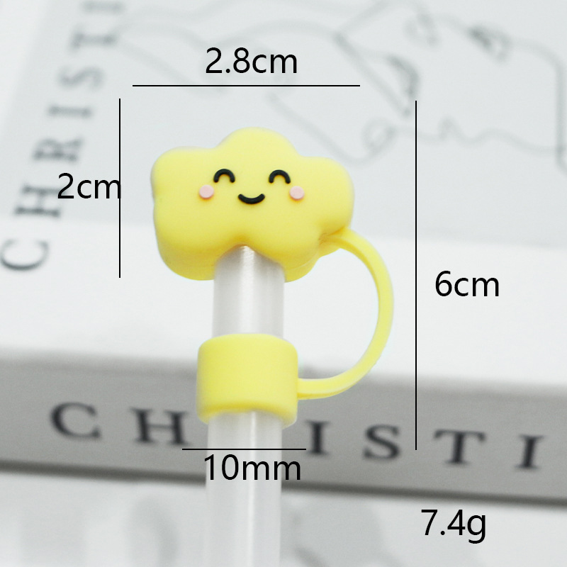 10mm食品級シリカゲルストローキャップ防塵ストロープラグかわいいストローキャップ立体アニメ防塵カバーストローカバー|undefined