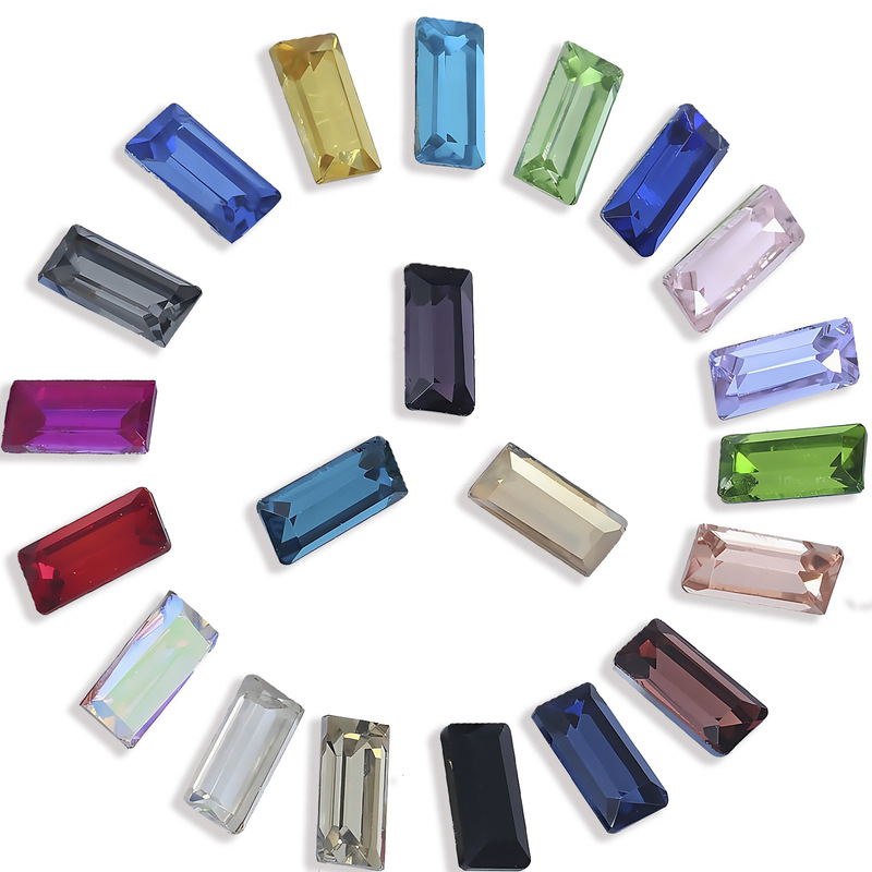 [1440 Pieces Per Package] Trapezoidal Glass Diamond Rectangular Pointed Bottom Diamond Clothing Luggage Jewelry Accessories Crystal t Diamond