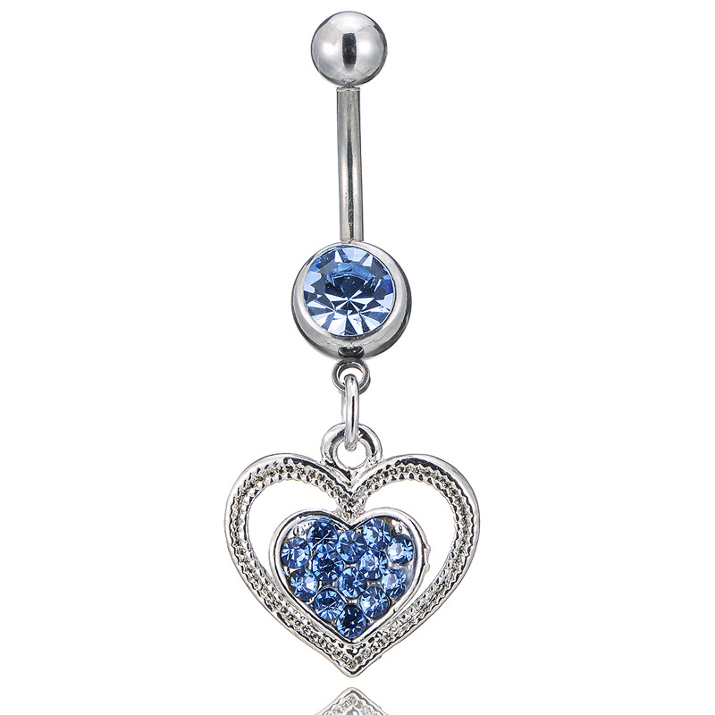 Herz-bauchnabelpiercing Aus Legierung Mit Glitzernden Steinen_voghion.com