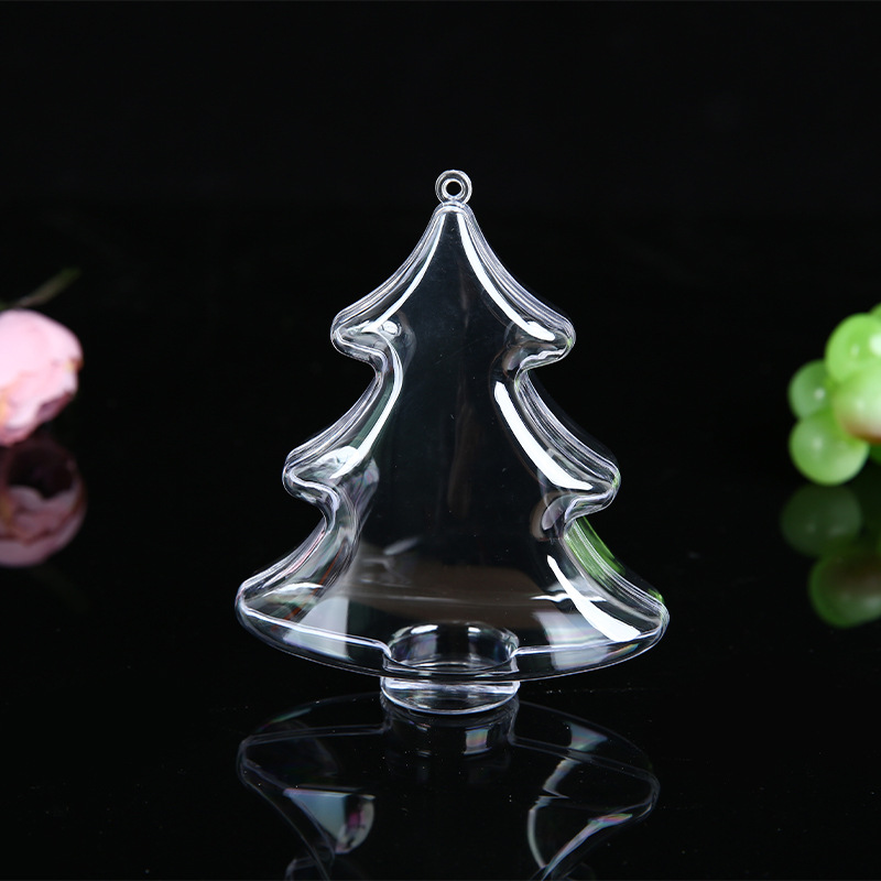 Nuevo creativo árbol de Navidad dulces caja de embalaje plástico transparente árbol de Navidad mini decoración de Navidad colgante al por mayor