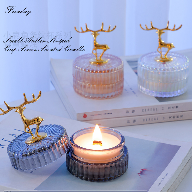Small deer antler aromatherapy Christmas candle cup decoration ornaments aromatherapy candle wholesale aromatherapy Valentine's Day gift souvenir