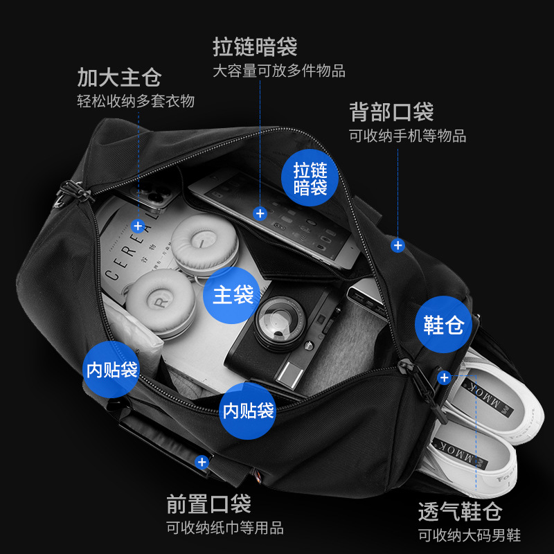 WEPOWER nueva bolsa de fitness simple de color sólido bolsa de yoga multifuncional bolsa de viaje de separación seca y húmeda de gran capacidad