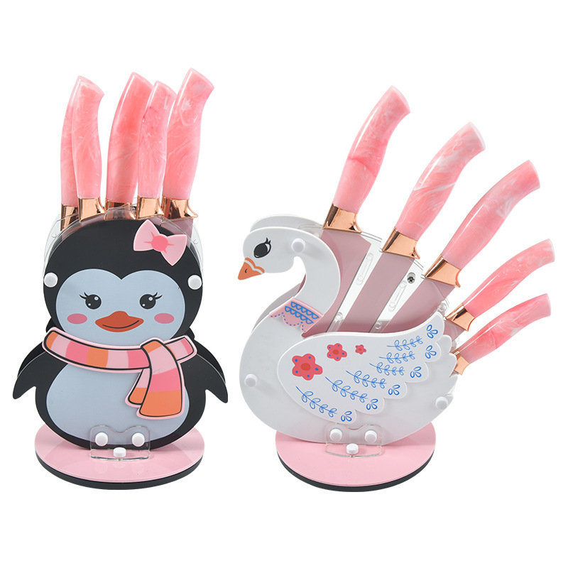 Fábrica directa de dibujos animados creativos cuchillo de cuchillo de cocina cuchillo de frutas cuchillo de cocina cuchillo de 6 piezas