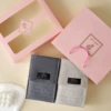 Cotton Double Towel Gift Box Light Gray + Dark Gray