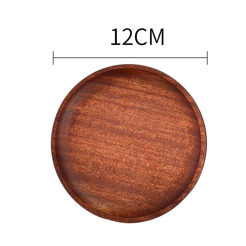 bandeja de madera de árbol de ebano, bandeja de almacenamiento de aire, plato de comedor oval japonés, pastel, pan, café, té, plato de madera sólida image 7