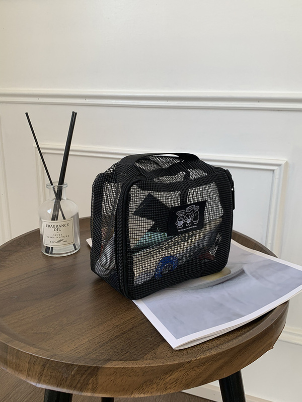 クロスボーダーグリッド大容量旅行ポータブル小型ポータブル化粧品バッグメッシュトイレタリーバッグ鉛筆バッグ収納袋|undefined