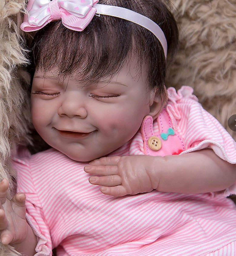 Muñeca bebé reborn realista de 20 pulgadas, muñeca terminada, cuerpo completo de plástico/tela, suministro para comercio electrónico transfronterizo