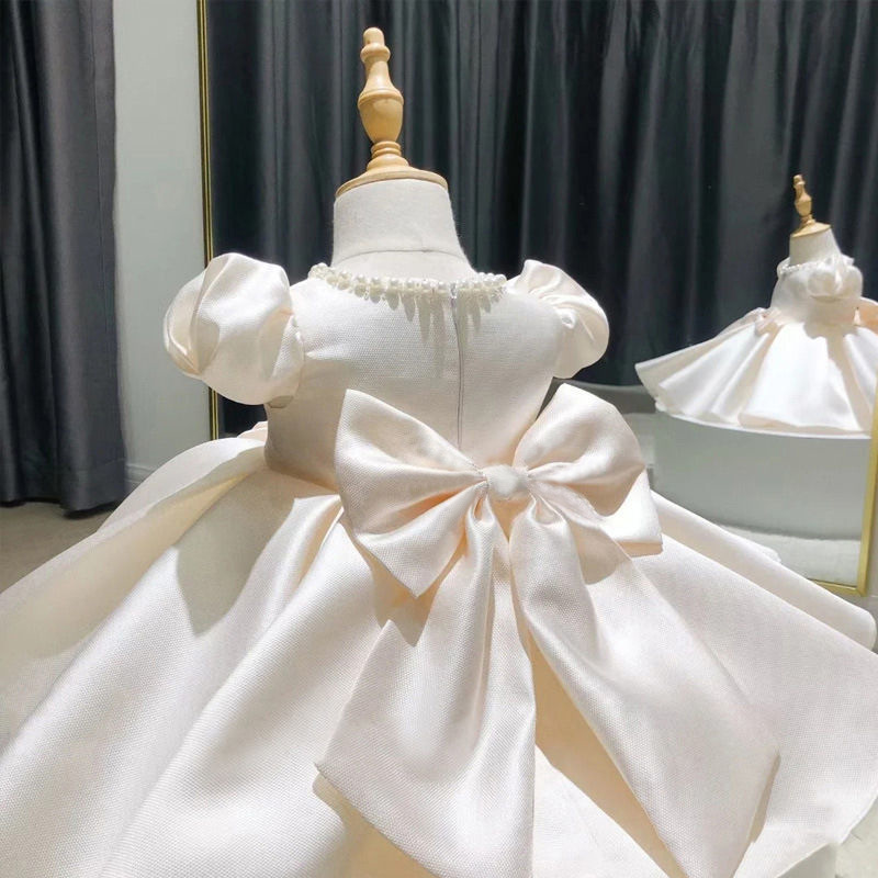 Mädchen zum ersten Geburtstag Baby Prinzessin Neuer Stil Feen-Puffy Französisches Hochzeitsblumenmädchenkleid_voghion.com
