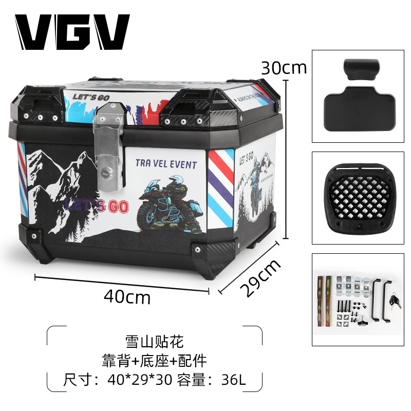 [Spot] maletero de motocicleta maletero coche eléctrico maletero trasero maletero sin aleación de aluminio de gran capacidad universal