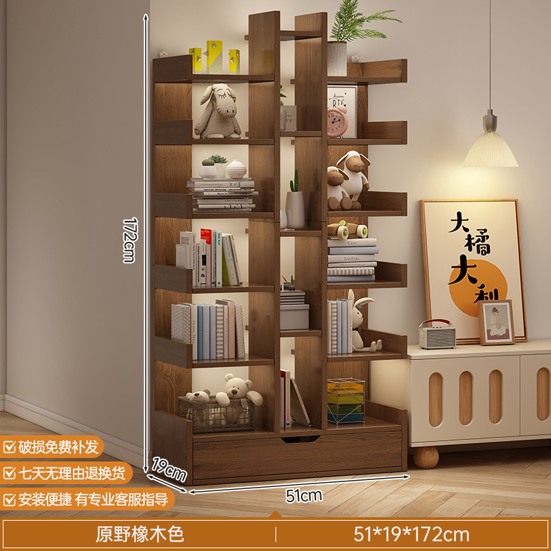 Estante de cactus de piso de estante de pared integrado estante de libros de sala de estar de exhibición de estante de almacenamiento de gabinete