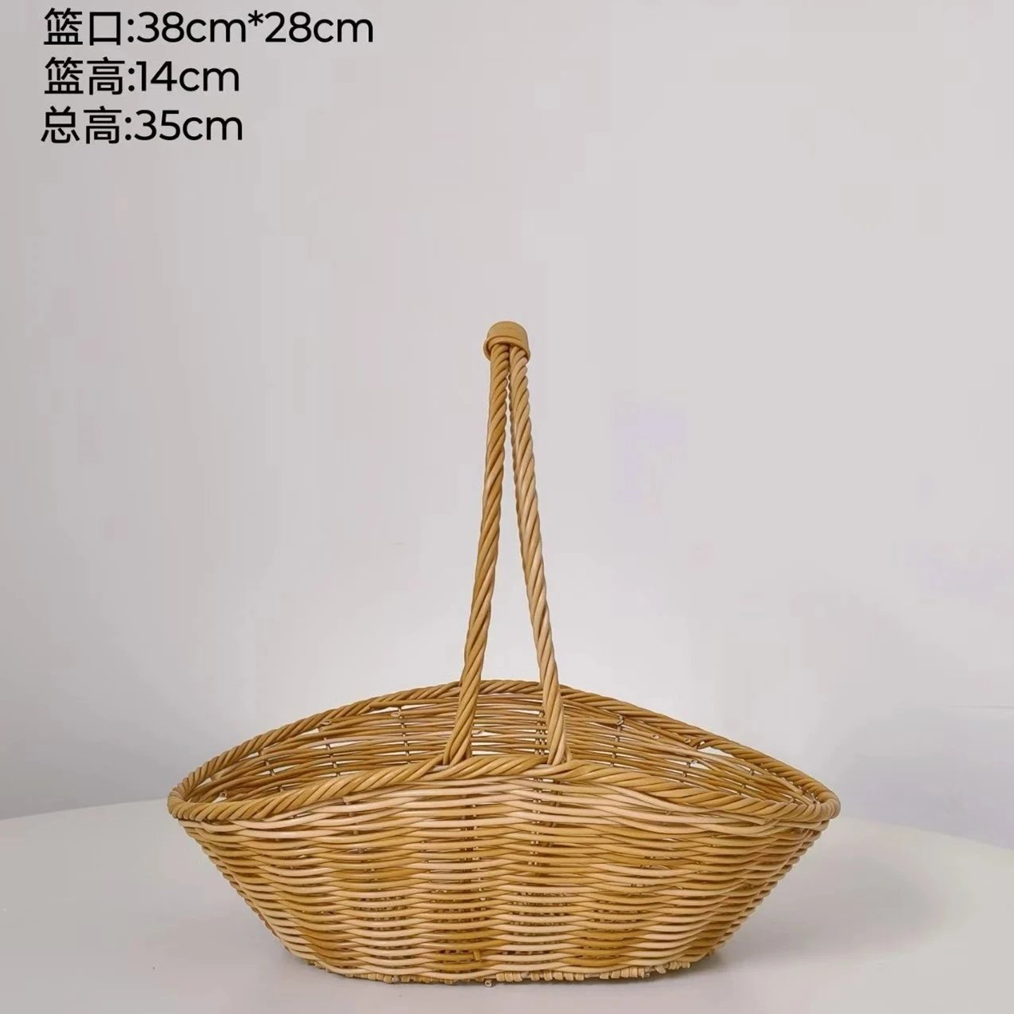 Cesta Floral Octagonal Portátil de Bambú Tejido para Festival del Medio Otoño image 14