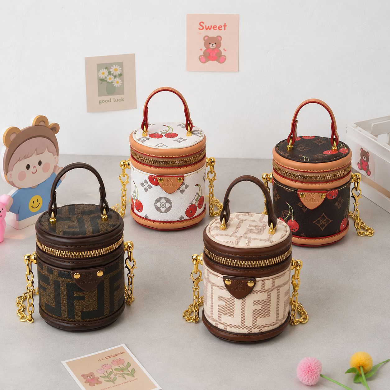 French-Style Light Luxury Handbag, Mini Retro Bucket Bag, Niche High-End Casual Shoulder Crossbody Bag for Women