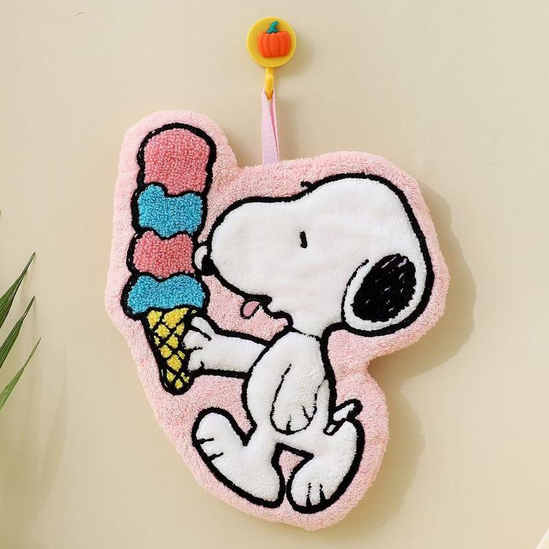 SNOOPY スヌーピー ハンドタオル 吊り下げ かわいい ハンドタオル 女の子 子供用 ハンドタオル バスルーム ハンカチ|undefined