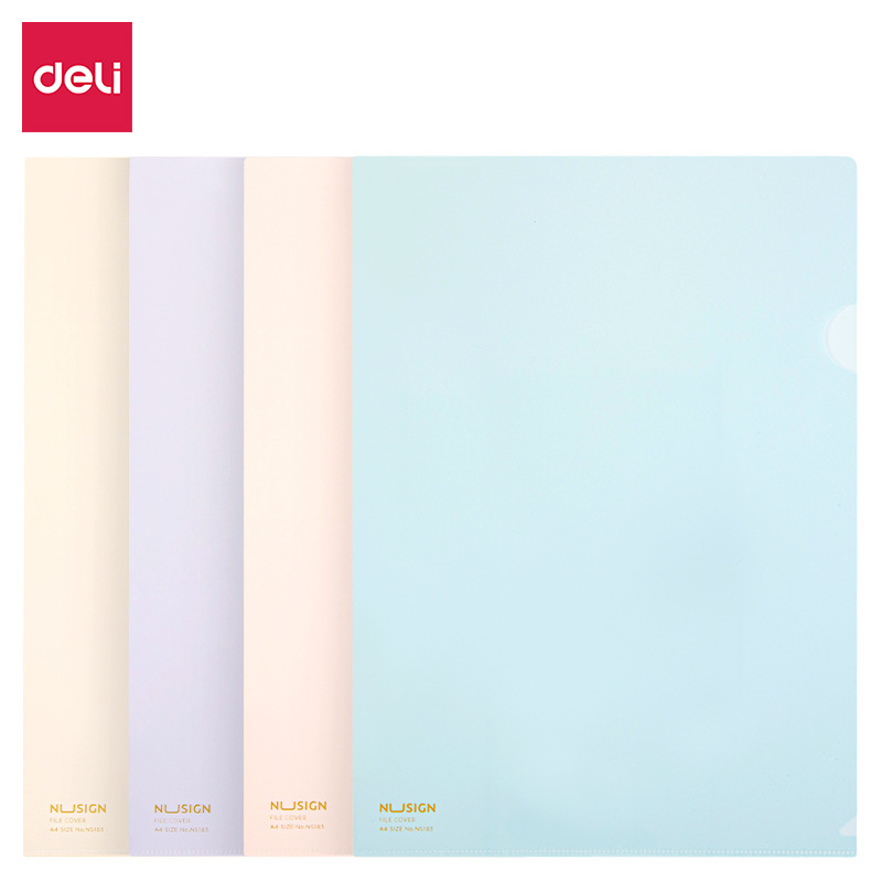 Deli NS183 file folder L-shaped single-piece folder, thickened file folder, classification folder, waterproof plastic file Deli NS183 file folder L-shaped single-piece folder, thickened file folder, classification folder, waterproof plastic file