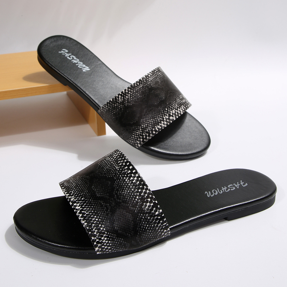 Sandalias Planas para Mujer de Cuero Sintético, Cómodas, para Uso Casual