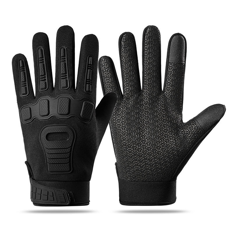 Guantes tácticos para exteriores de los hombres con fugas de goma engrosadas, pantalla táctil, deportes de montañismo, protección de dedos completos, guantes de ciclismo antideslizantes