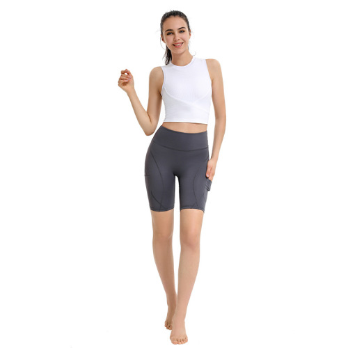 Cross-border dropshipping sleeveless ribbed sports vest for women running fitness elastic tight outer wear yoga bra