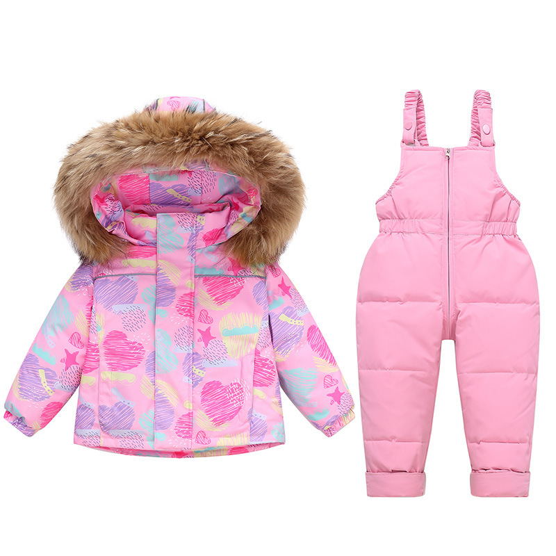 Baby down Jacket Set for Boys and Girls 2025 New Style Infant and Toddler 1-5 Years Old Children's Stylish Two-Piece Winter Outfit Thick