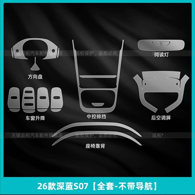 Central Control Navigation Display Screen – Car interior film - 26-models-of-dark-blue-s07-full-set-without-navigation