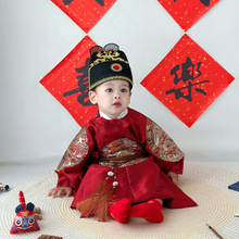 周岁礼服男宝宝秋冬唐装中式男童一岁抓周生日宴汉服龙袍摄影服