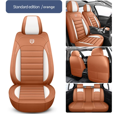 Universal seat cover — Cushion, All-Season, Full Leather, Fully - cayenne-orange-single-seat-standard