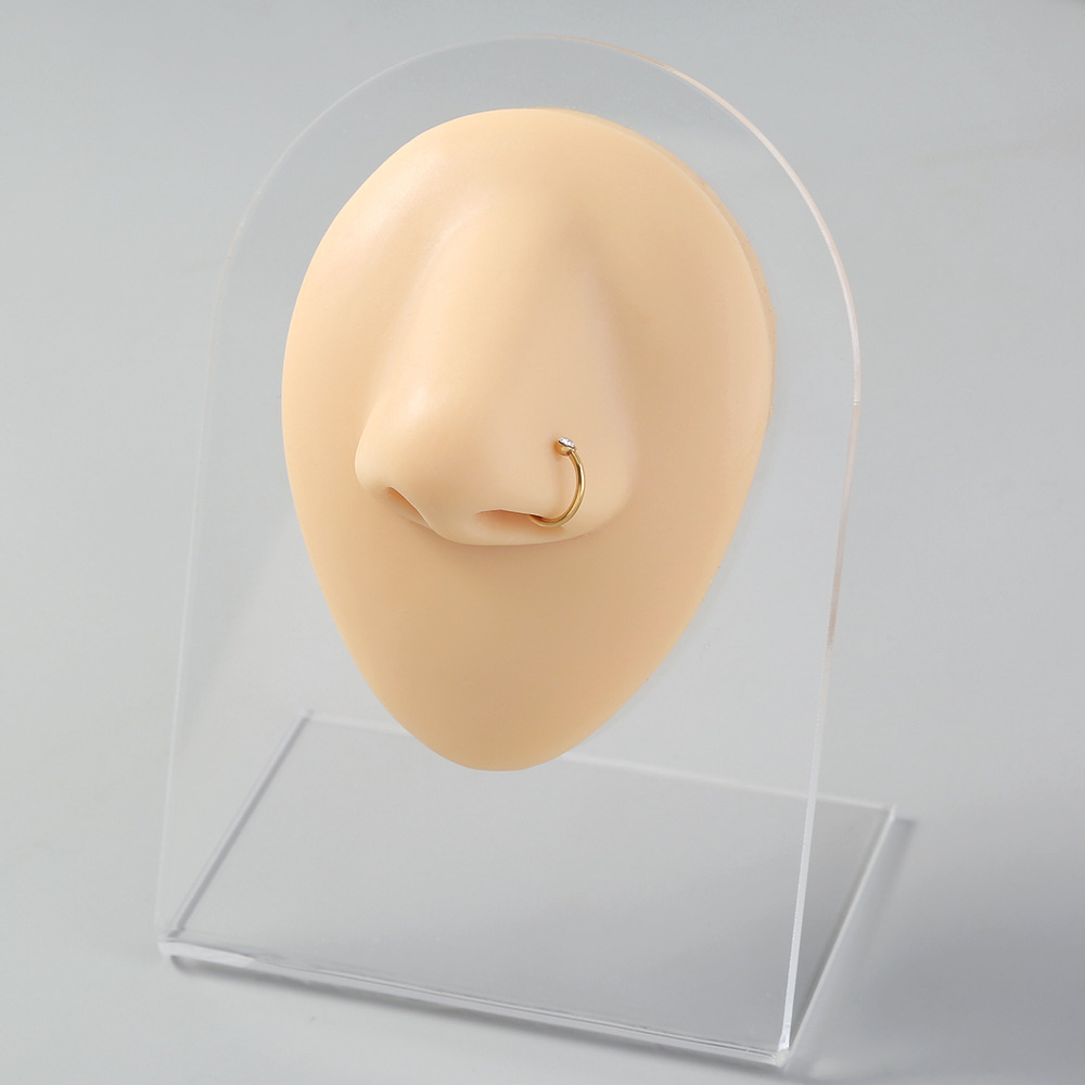 niche piercing C-shaped stainless steel rhinestone nose ring diamond nose nail jewelry