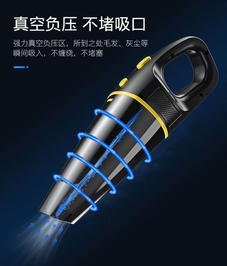 Car vacuum cleaner with high power suction, suitable for both car and home use, wireless charging, small handheld mini model