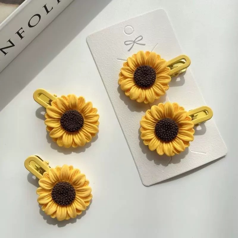 Sunflower Hairpin Sweet Cute Cartoon Children's Flower Hair Clip...