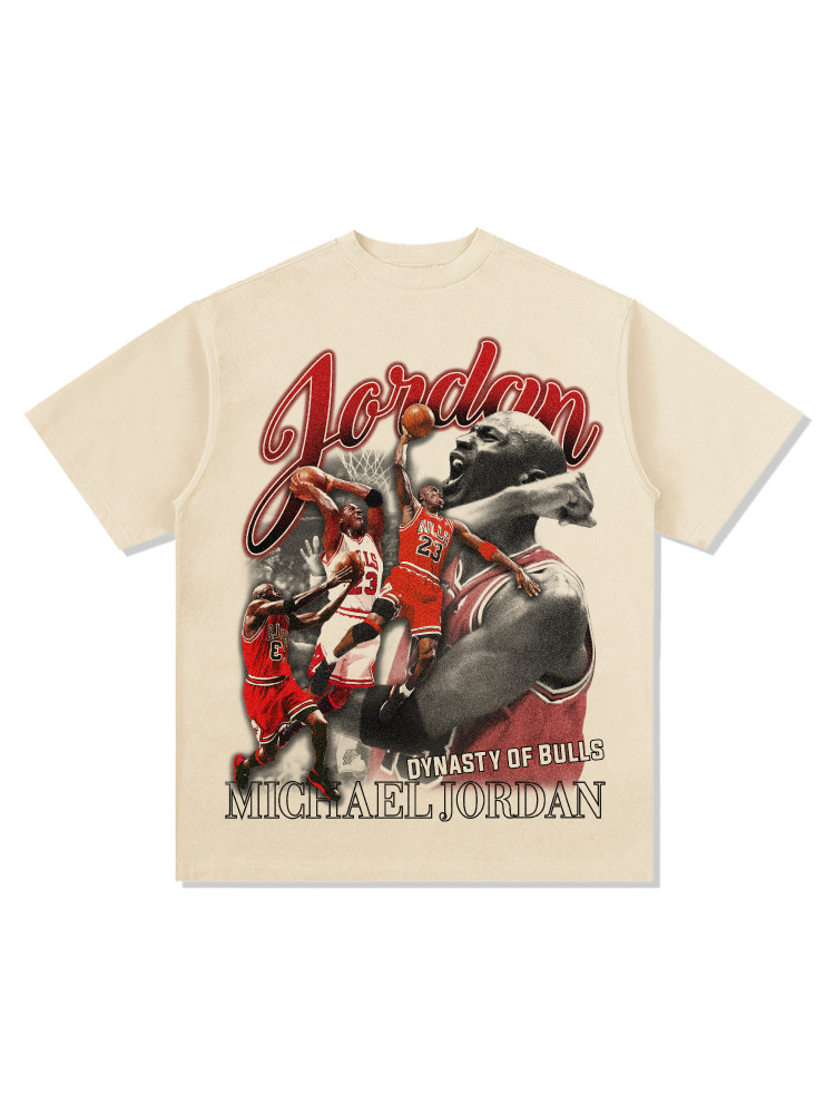 Camisetas Air Legend vintage de estilo americano retro, estampadas, de manga larga y manga corta, tela gruesa lavada, cuello pequeño, certificación internacional.