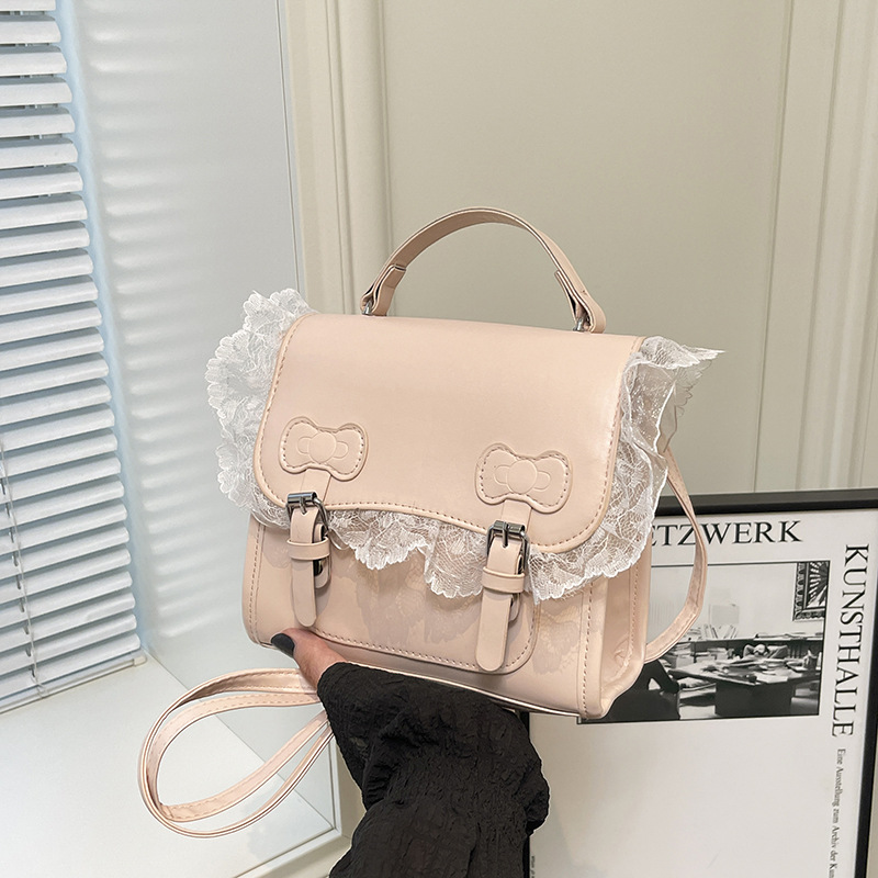 Casual commuting versátil tendencia de chicas lindas mochila de encaje de mujer pequeña personalidad fresca mochila