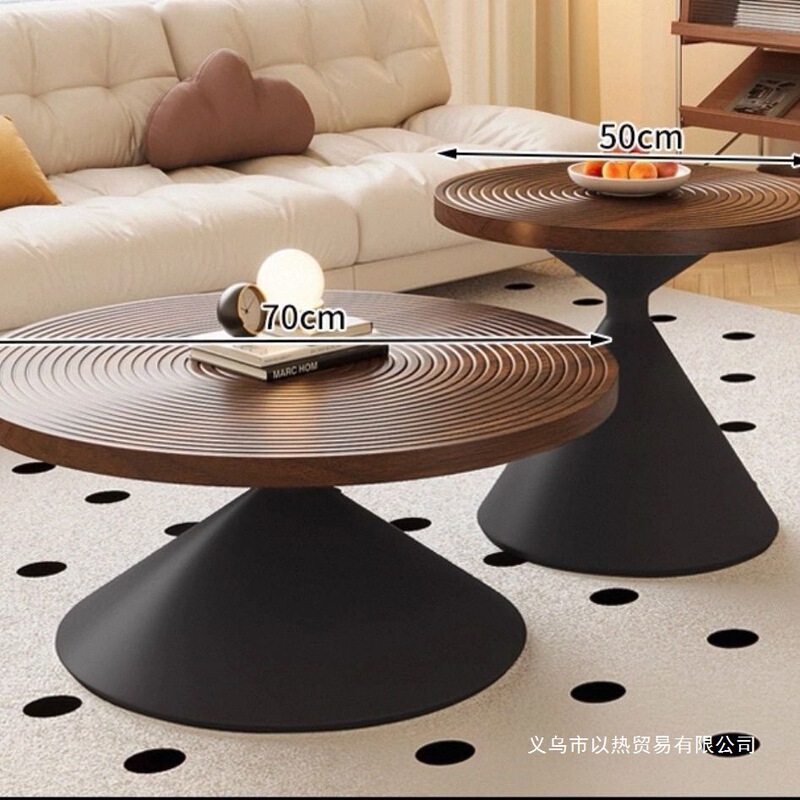 Round Coffee Table for Living Room Home 2025 New Minimalist Mid-Century Style Carbon Steel Small Coffee Table Modern Simple Small Apartment