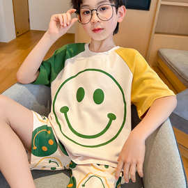 玉桂狗睡衣夏季新款薄款短袖小宝宝家居服小女孩空调服中大童套装