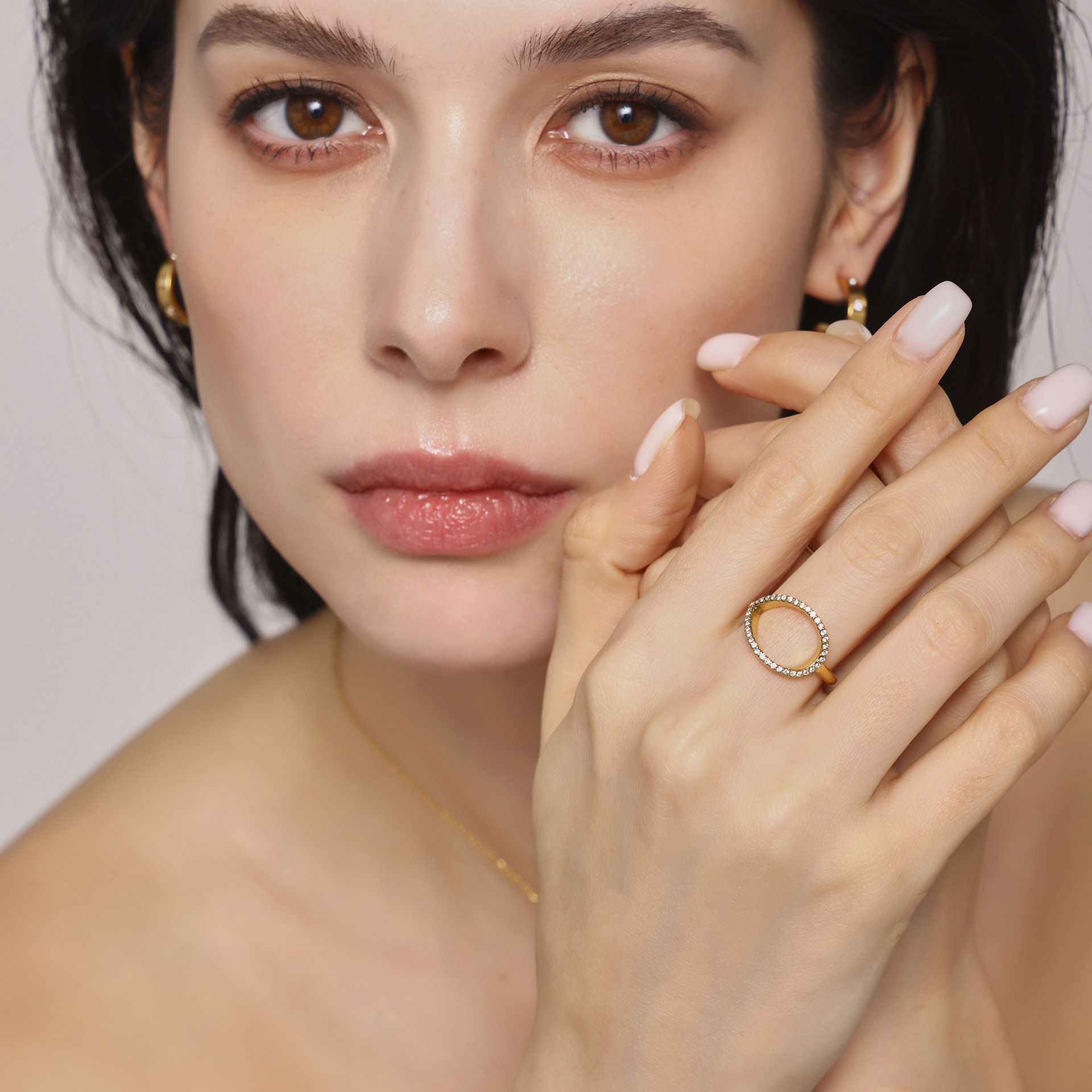 Suikerklontje Ins Duivenei Waterdruppel Super Flash CNC Ingelegde Zirkoon Ring Zijopening Verstelbare RVS Kleur Vasthoudende Staartring_voghion.com