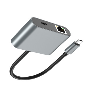 Type-C Gigabit Network Card Plug and Play to Rj45 Fast Charge 60W with Hub Ethernet Port Broadband Mobile Phone Tablet